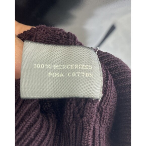 Talbot Men Pullover Sweater V-Neck Mercerized PPima Cotton Purple Size Large - Picture 8 of 9